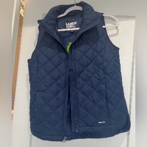 Lands' End Dark Blue Quilted Vest NWT